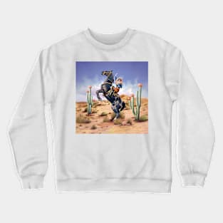 Cowgirl on Rearing Horse Retro Art all over Tote Bag Crewneck Sweatshirt
